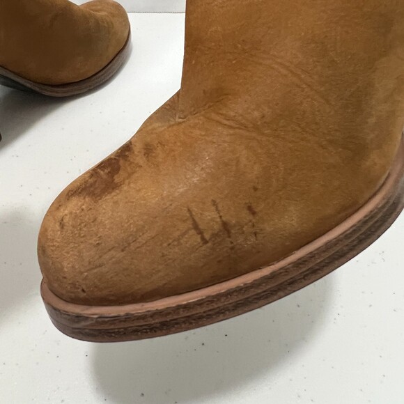 Vince Camuto Helyn Bootie Ankle Boots Tan Brown Leather Stacked Heel Women's 6 M - Picture 8 of 12